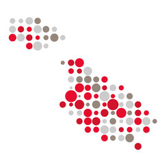Malta Silhouette Pixelated pattern map illustration