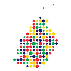 Mauritius Silhouette Pixelated pattern map illustration