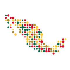 Mexico Silhouette Pixelated pattern map illustration