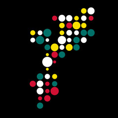 Mozambique Silhouette Pixelated pattern map illustration