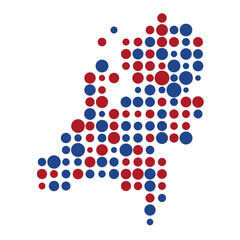 Netherlands Silhouette Pixelated pattern map illustration