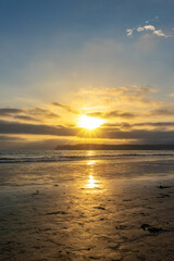 Fototapeta na wymiar Sunset on Coronado beach, San Diego, California