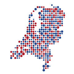 Fototapeta premium Netherlands Silhouette Pixelated pattern map illustration