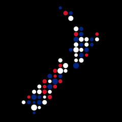 New zealand Silhouette Pixelated pattern map illustration