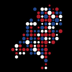 Netherlands Silhouette Pixelated pattern map illustration