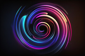 Obraz premium Neon light graphic element, generative ai