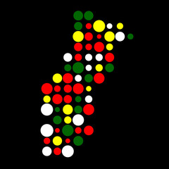 Portugal Silhouette Pixelated pattern map illustration