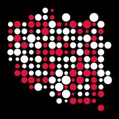 Poland Silhouette Pixelated pattern map illustration
