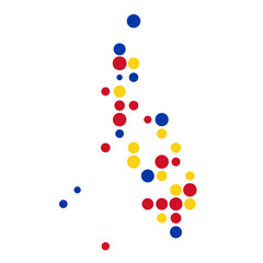 Philippines Silhouette Pixelated pattern map illustration