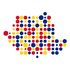 Romania Silhouette Pixelated pattern map illustration