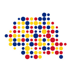 Romania Silhouette Pixelated pattern map illustration