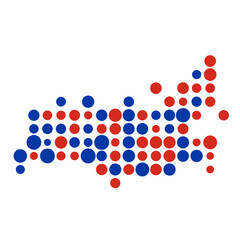 Russia Silhouette Pixelated pattern map illustration