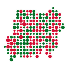 Sudan Silhouette Pixelated pattern map illustration