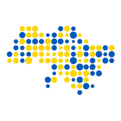 Ukraine Silhouette Pixelated pattern map illustration