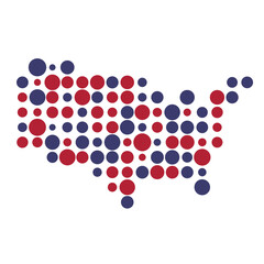 United states Silhouette Pixelated pattern map illustration