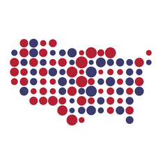 United states Silhouette Pixelated pattern map illustration