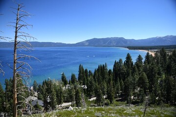 TAHOE LAKE CALIFORNIA PANORAMIC VIEW