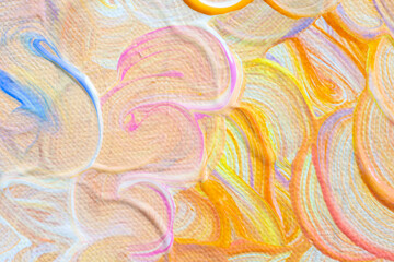 Acrylic abstract painting background, waves. Soft light pastel colors