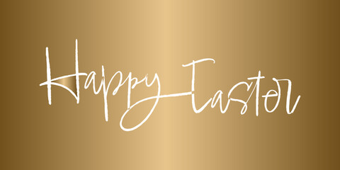 Gold tekst, Happy Easter - obrazy, fototapety, plakaty