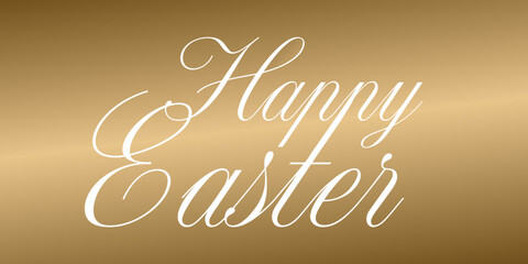 Gold tekst, Happy Easter - obrazy, fototapety, plakaty