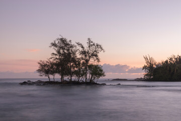 Costa volcánica de la isla grande de Hawaii