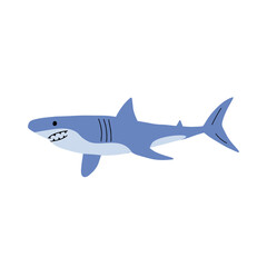 Shark. Sea animal. Marine animal in Scandinavian style.