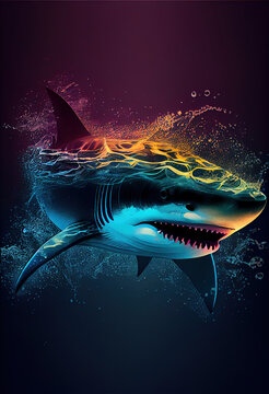 Shark print. AI render