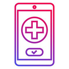 Telemedicine design line icon on white