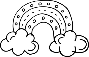 Hand draw doodle decorative element. Silhouette icon