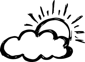 Hand draw doodle decorative element. Silhouette icon