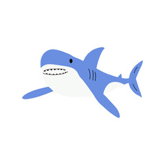 Shark. Sea animal. Marine animal in Scandinavian style.