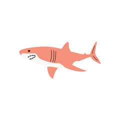Shark. Sea animal. Marine animal in Scandinavian style.