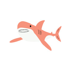 Shark. Sea animal. Marine animal in Scandinavian style.