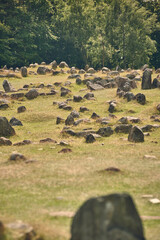 Graves at Viking Graveyard Lindholm Hoje in Denmark. High quality photo