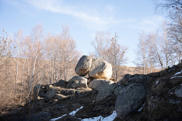 Large stones in the Brangoly mountain

