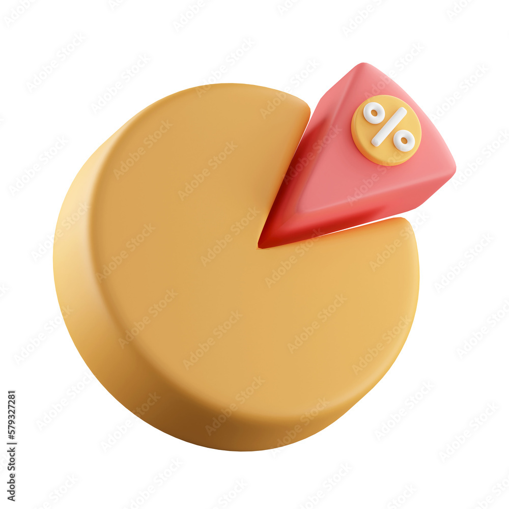 Poster 3d chart pie with percent. business graph template. circle diagram for business presentation. icon i