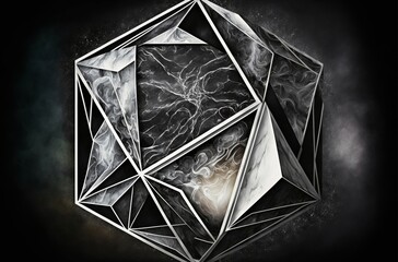 Abstract marble wallpaper silver and black made with Generative AI