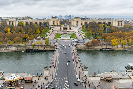 Paris cityscape and river Seine, Paris, France