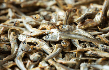 close up of dried fish