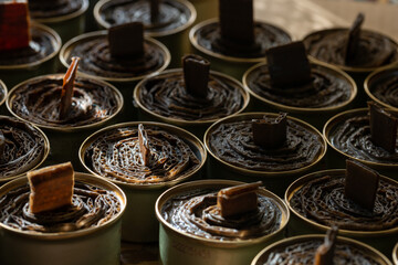 Trench candles for military needs