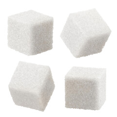 Set of white sugar cubes cut out