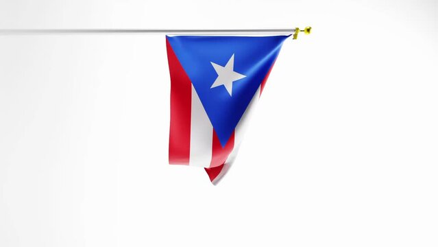 Flag of Puerto Rico, background; 3D render vertical