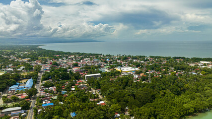 Obraz premium Coastal city Bayawan by the sea. Negros Oriental, Philippines.