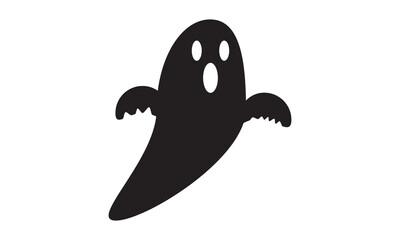 Fototapeta premium Isolated ghost icon on a White Background. Ghost icon with cute cartoon spooky, scary,happy and funny faces. Halloween symbol. Vector Design