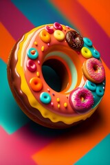 Fototapeta premium donut with sprinkles on top