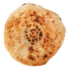 Isolated pita east bread muslim handmade tortilla baked bread from the tandoor