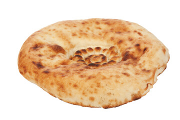 Isolated pita east bread muslim handmade tortilla baked bread from the tandoor