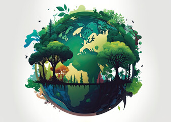 Earth´s Day. Eco friendly concept. World environment day background. Save the earth. Generative AI