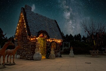 wooden haus in a park