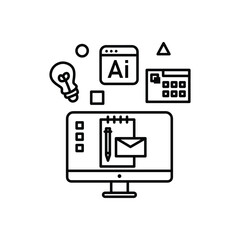 Graphic design line art design vector